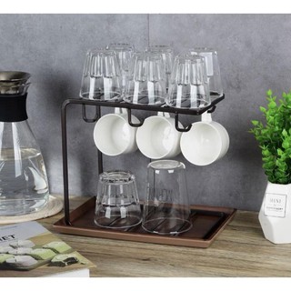 giá úp cốc,kệ cheo cốc hình chữ u thép đen cao cấp