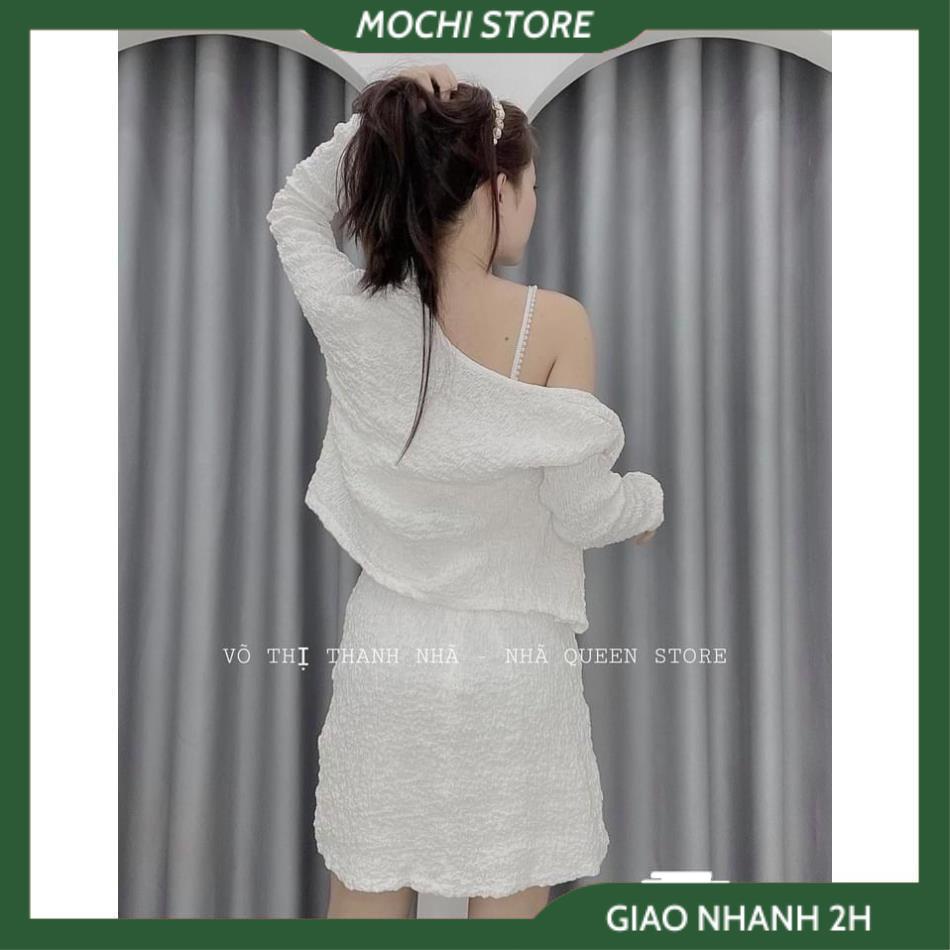 Set Váy Nữ, Set 2 Món Đầm 2 Dây Xoắn Ngực Kèm Áo Khoát Cadigan Chất Thun Xốp Cao Cấp Thời Trang Cho Bạn Nữ, Gợi Cảm Quyế | BigBuy360 - bigbuy360.vn