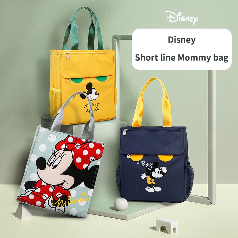 Túi đựng tã em bé Disney in hình chuột Mickey/Minnie chống thấm nước cách điện cho mẹ bỉm sữa