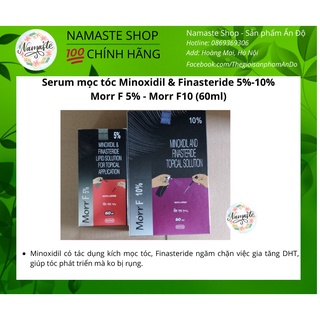 Morr F5 F10% F12.5% 60ml  minoxidil & Finasteride -Kích thích mọc tóc cho Nam giới Rụng tóc do di truyền do tăng DHT 