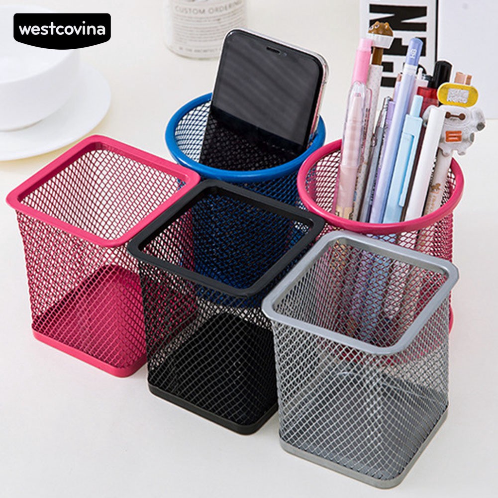 Ống đựng bút bằng kim loại đơn giản tiện lợi