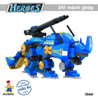 Đồ chơi lắp ráp Ausini - robot anh hùng - tê giác giáp sắt 25661 (341 mảnh ghép)