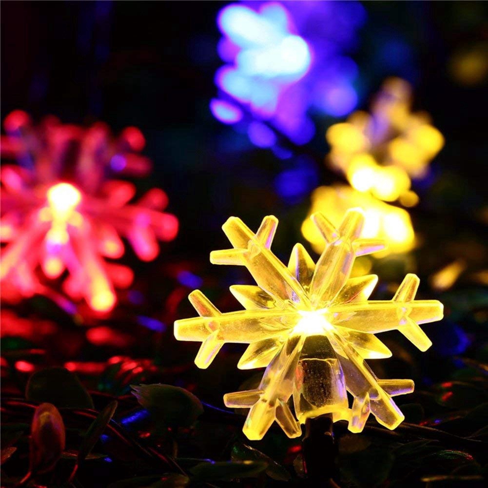 Dây đèn LED 20 bóng hình hoa tuyết độc đáo trang trí giáng sinh
