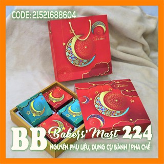 💥 HOT 💥 Combo 10 bộ hộp trung thu 4 bánh BÁN NGUYỆT (Ép kim nắp và hộp con)