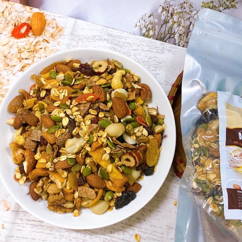 500g Granola mix các loại hạt ngũ cốc ăn kiêng (nhiều hạt)
