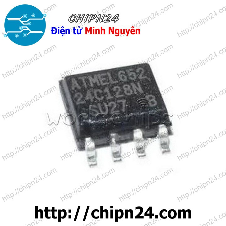 [2 CON] IC 24C128 SOP-8 (SMD Dán) (AT24C128 24C128C IC Nhớ EEPROM)