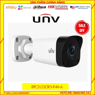 [GIÁ HUỶ DIỆT ]Camera thân trụ 2Mp Camera UNV Thân 2.0 IPC2122CR3-PF40-A, chuẩn Ultra265 hàng chính hãng bảo hành 2 năm