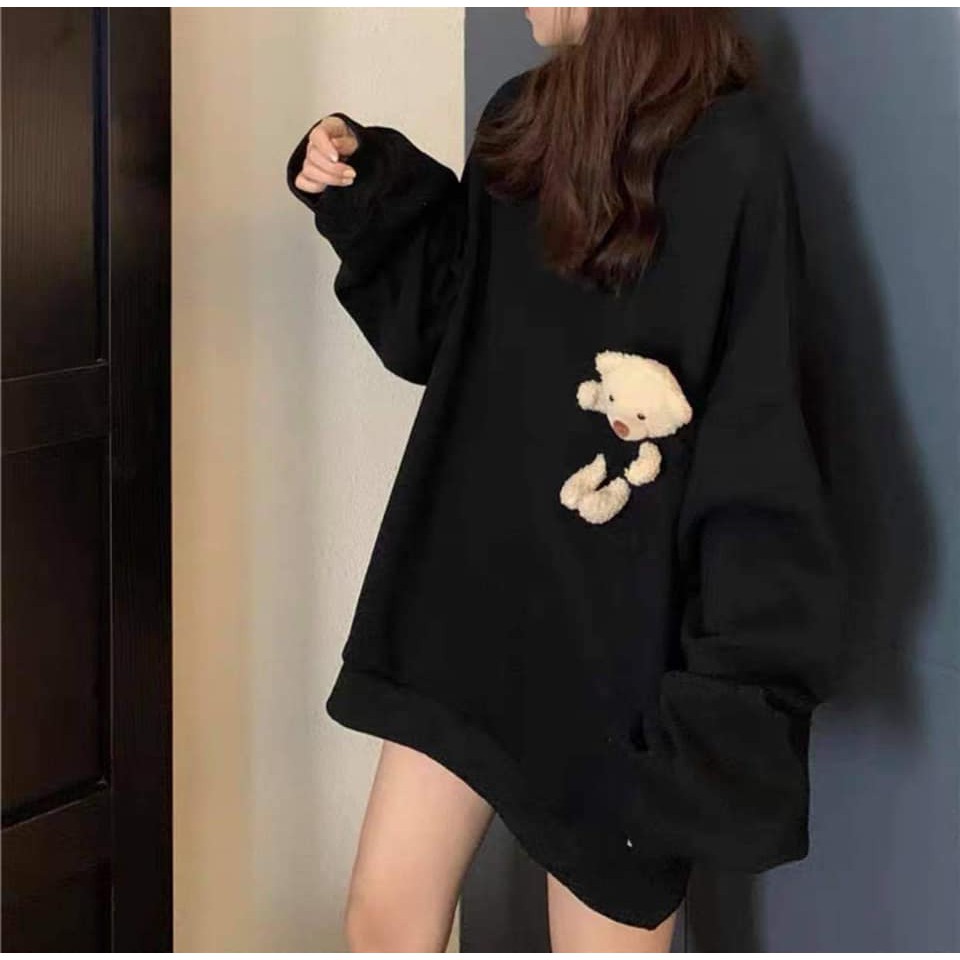 Áo Sweater Steve Bear Vintage Unisex Peony_boutique 👉 Nỉ Cổ Tròn Suông Oversize Cá Tính Nam Nữ