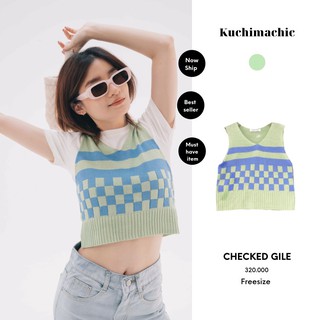 Áo gile len form croptop chất liệu len mềm có co dãn nhẹ Kuchimachi mã SPA2127