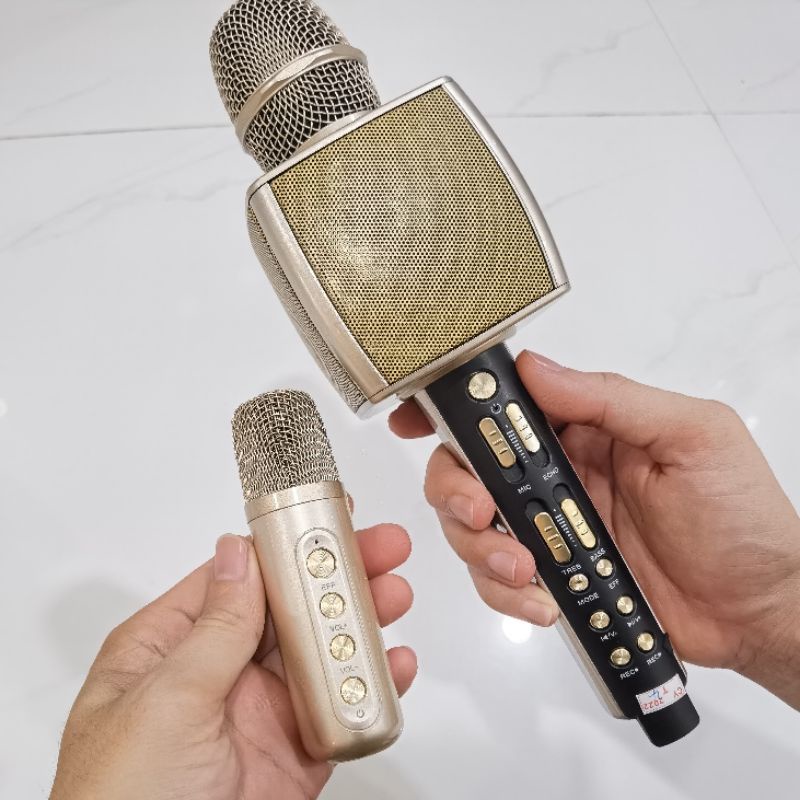 [Mã ELHACE giảm 4% đơn 300K] Micro Karaoke Không Dây Bluetooth Kèm Loa YS 98, 2 Mic Song Ca, Echo Hay