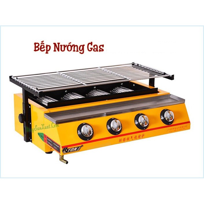 BẾP NƯỚNG GA 4 họng    - BẾP NƯỚNG BBQ BẰNG GAS 4 ĐẦU ĐỐT ET-K222