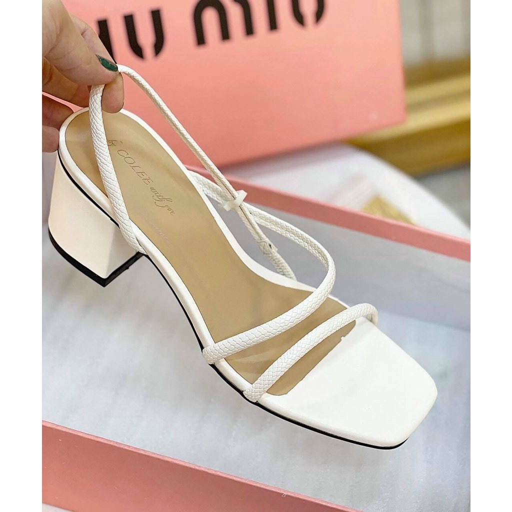 ÁNH THẬT SANDAL NỮ HAI QUAI MẢNH GÓT VUÔNG CAO 5P ÊM CHÂN SANG CHẢNH G4