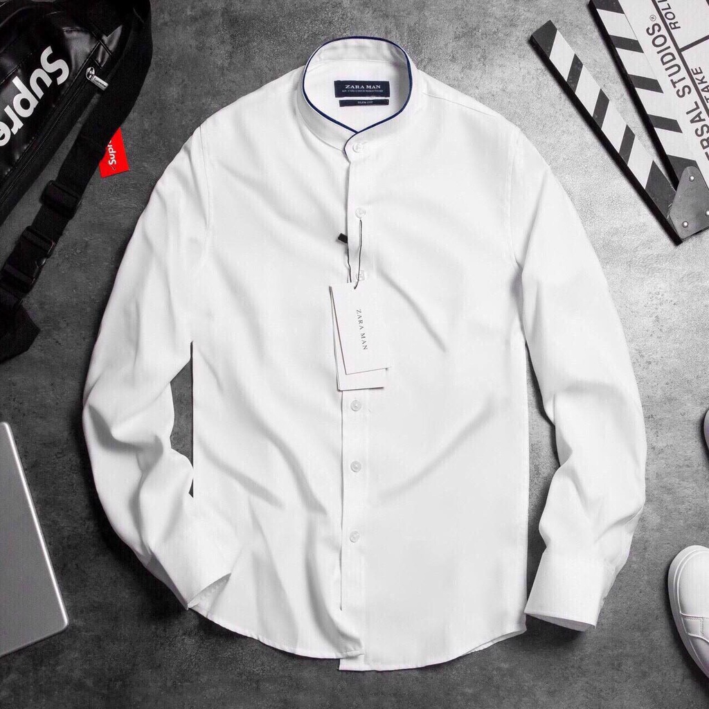 Áo sơ mi cổ tròn nam cao cấp, áo sơ mi nam cao cấp hàng vnxk có nhiều màu