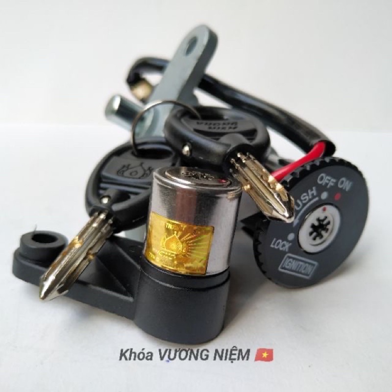 Bộ Ổ Khoá Xe Mio Nhỏ Chìa 6 - 8 Cạnh Chống Trộm Cao Cấp Chính Hãng VƯƠNG NIỆM