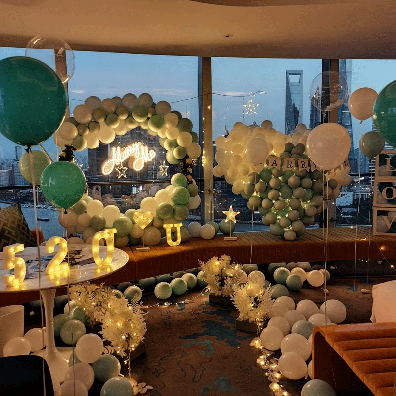 Set 100 Bong Bóng 5 Inch 30 Inch Hình Trái Tim Xinh Xắn Trang Trí Tiệc