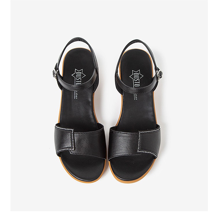 Sandal đế xuồng Dusto da mềm, gót 5cm