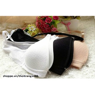 Aó lót nữ.áo thông hơi .Combo 02 áo lót nữ thông hơi không gọng hai khuy cài 3055#