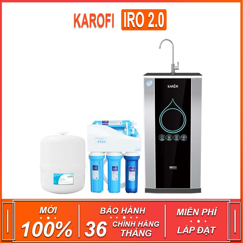 Máy lọc nước tinh khiết  KAROFI IRO 2.0 , công suất lọc 20L/H ( Xuất sứ Việt Nam - Bảo hành 36 tháng )