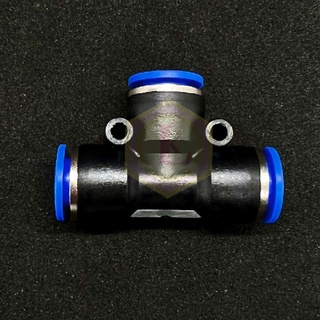 Ngã 3 nối nhanh ống nhựa PU phun sương, đầu nối nhanh dẫn hơi, nước, khí nén, PE Xanh
