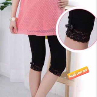 Quần ngố bầu cotton chân ren xinh