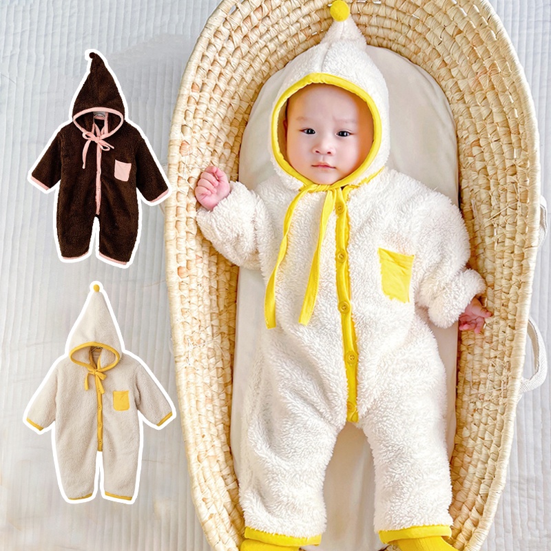 Bộ đồ ngủ áo liền quần + mũ cho bé