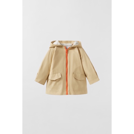 Áo Trench Coat Bé Gái Đáp Lưng Minnie Séc Be Nude ZR