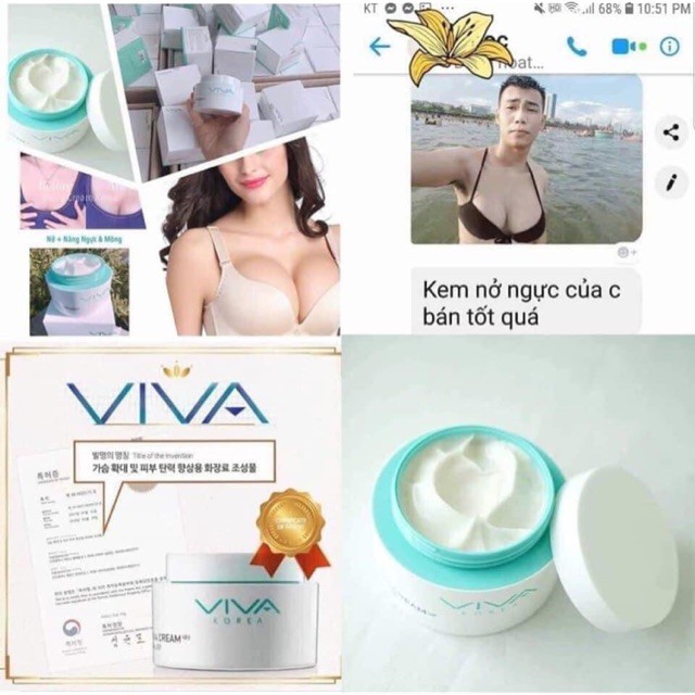 Kem nở ngực, cho vòng 1 săn chắc & sexy hơn Viva Cream Korea 100g - Hàn Quốc BÔNG SHOP | BigBuy360 - bigbuy360.vn