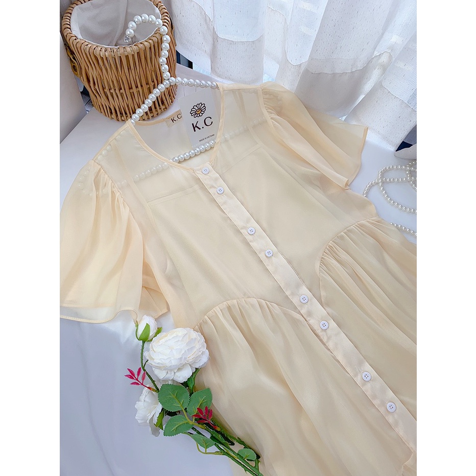 Đầm maxi voan nhũ kèm áo 2 dây KC House