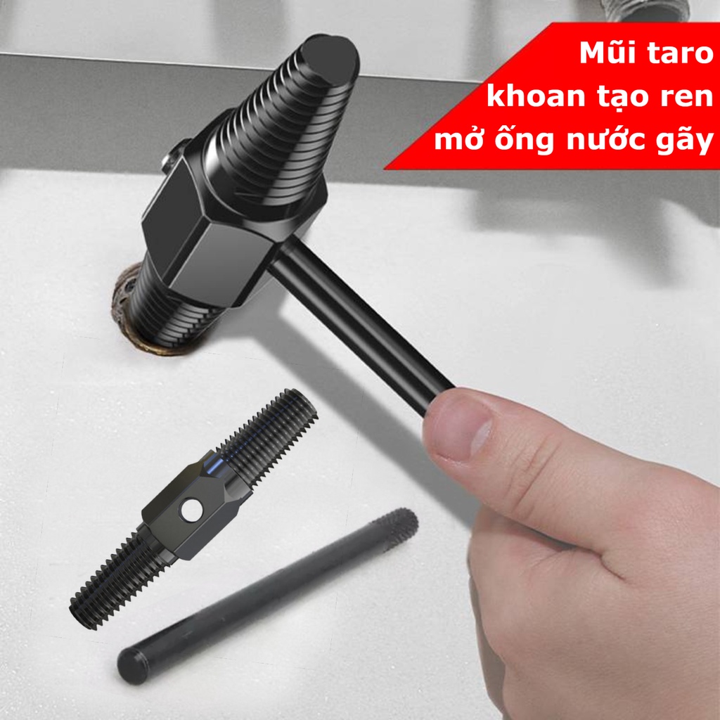 Mũi khoan taro tạo ren ngược, mũi tháo ống nước gãy 2 đầu ren