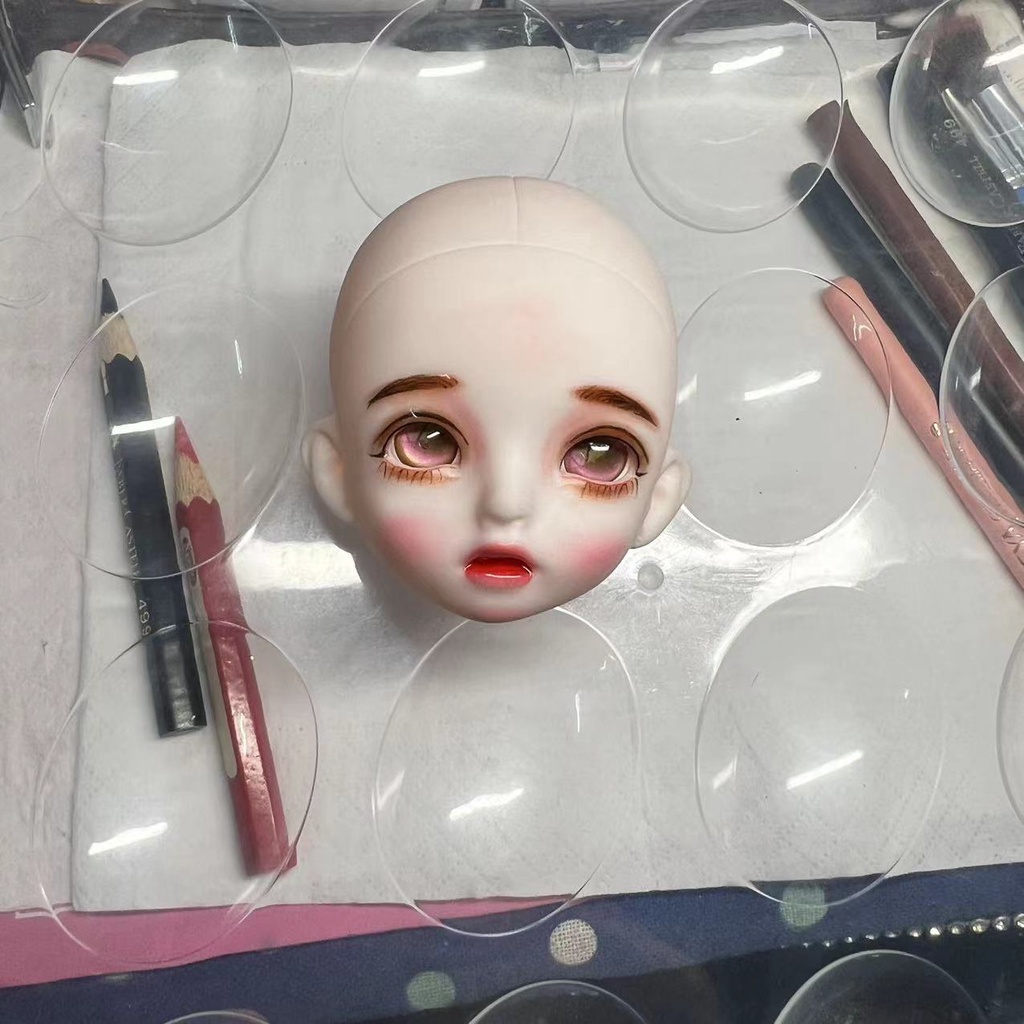 Đầu Búp Bê Trang Điểm 6 Điểm 16cm 16cm bjd Đầu Búp Bê Trang Điểm 3d Thay Đổi Sáu Điểm