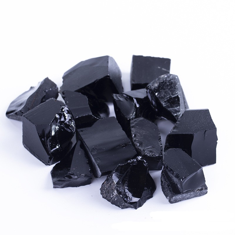 Đá thô thanh tẩy Obsidian 10,2 black crystal chơi tarot , phong thủy