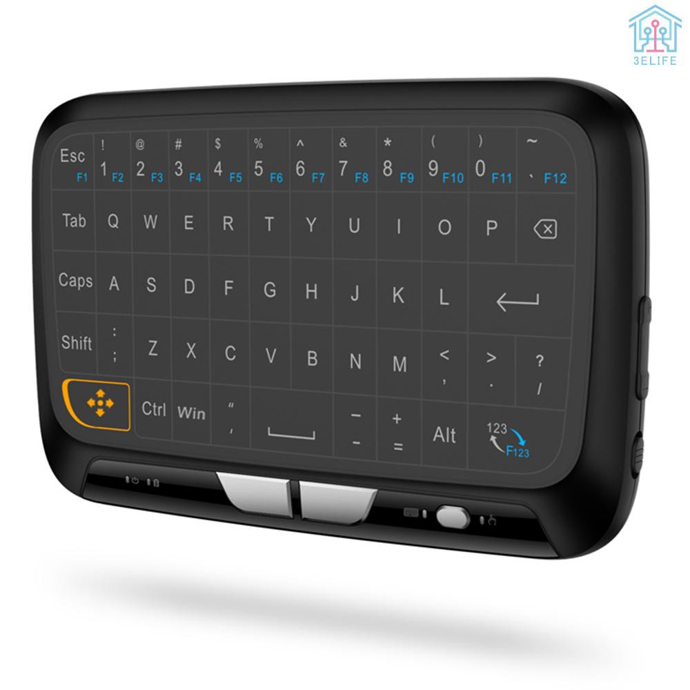 【E&V】H18 2.4GHz Wireless Keyboard Full Touchpad Remote Control Keyboard Mouse Mode with Large Touch Pad Vibration Feedback for Smart TV Android TV Bo