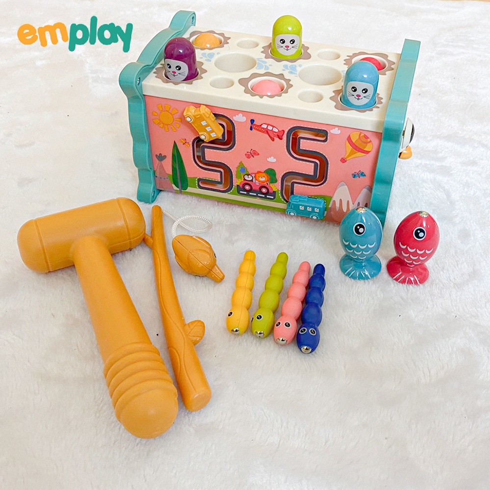Đồ chơi đập chuột kết hợp câu cá Emplay  cho bé rèn luyện nhanh tay tinh mắt được sản xuất từ nhựa ABS cao cấp an toàn