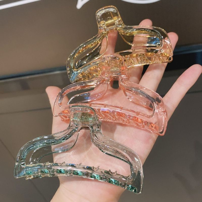 Kẹp tóc càng cua trong suốt nhiều màu dáng dài phong cách Hàn Quốc dành cho nữ -