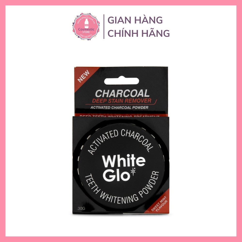 Bột Than Hoạt Tính White Glo Làm Trắng Răng Tẩy Sạch Mảng Bám Đem Lại Hơi Thở Thơm Mát