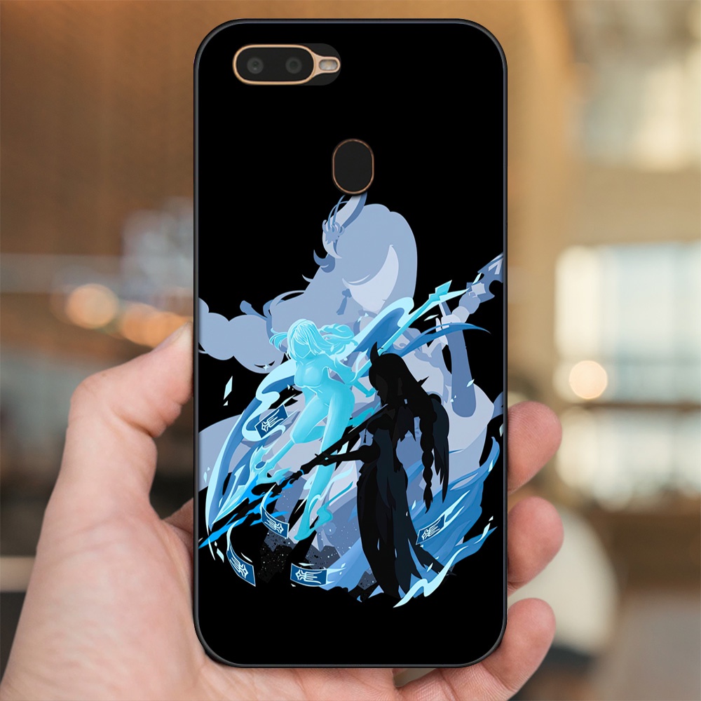 Ốp lưng Oppo A5S, A7, A12, F9 viền đen in hình Shenhe Genshin Impact