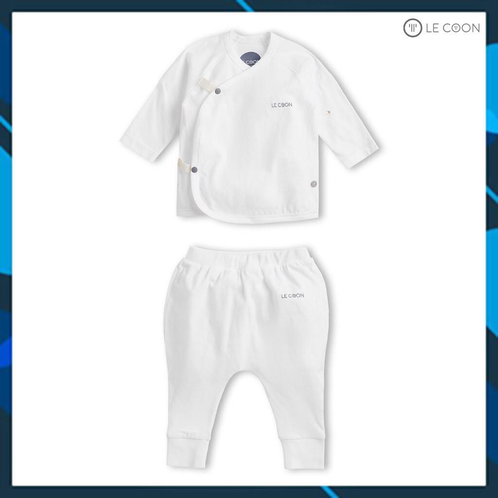 Le coon- Bộ đồ quần áo trẻ em dài tay cúc bấm LC04_01 chất liệu 100% cotton (0 tháng - 3 tuổi)