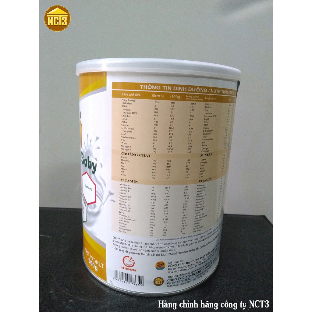 Sữa Bột Cao Cấp Cho Trẻ Sơ Sinh Với Hàm Lượng Dinh Dưỡng Cao (400g) Hàng chính háng NCT3 .