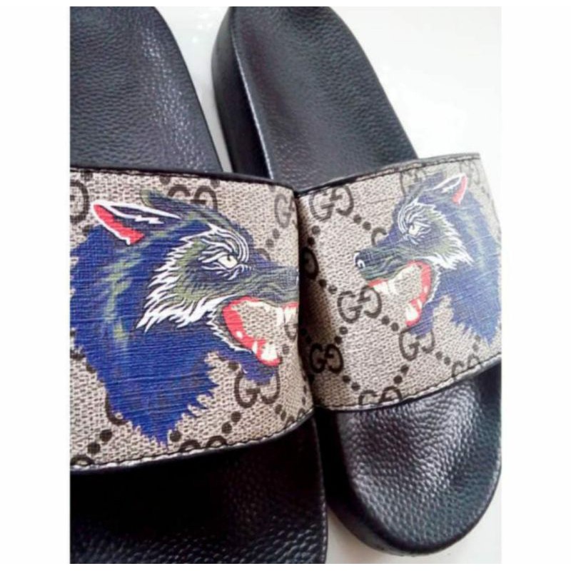 Dép Lê In Logo Gucci Và Sói Chất Lượng Cao