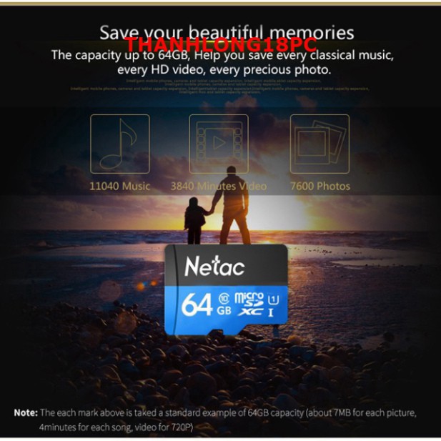 Thẻ Nhớ MicroSD Netac 64gb Class 10 Chuyên Dùng Cho Camera