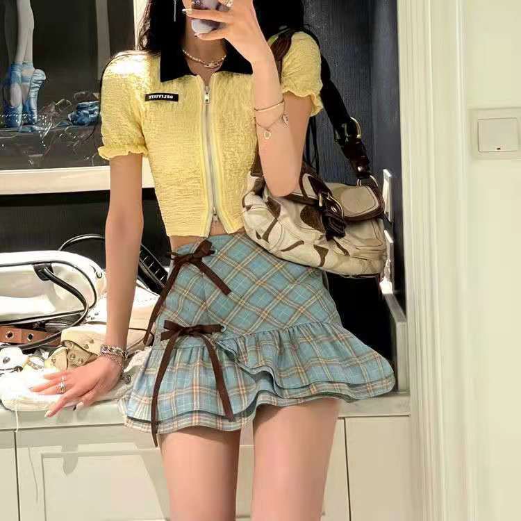 Áo Thun Polo Ngắn Tay Dáng Ôm Phối Khóa Kéo Cá Tính Cho Nữ | BigBuy360 - bigbuy360.vn