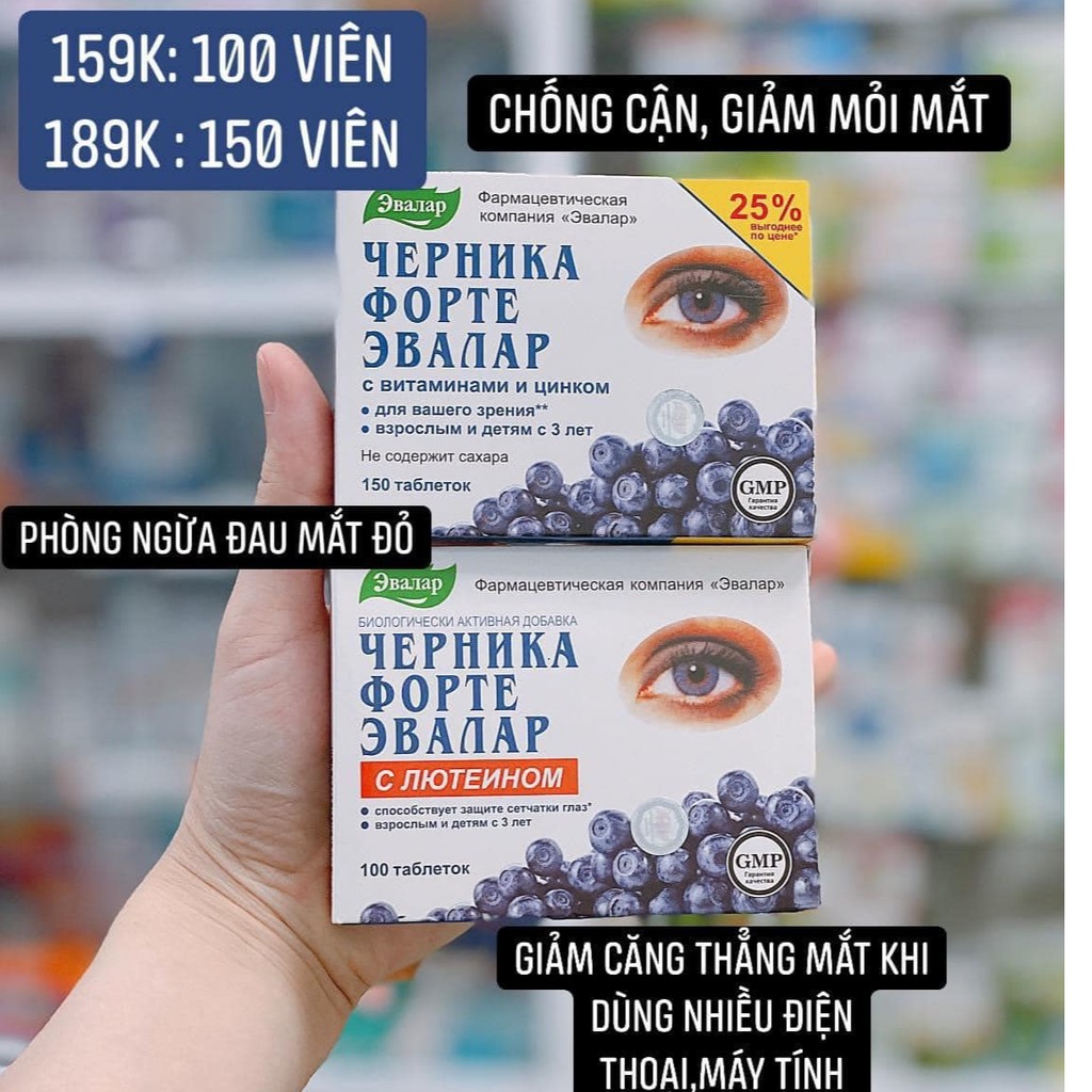 VIÊN SÁNG MẮT VIỆT QUẤT CỦA NGA BẢO VỆ MẮT, BỔ SUNG VITAMIN VÀ KẼM