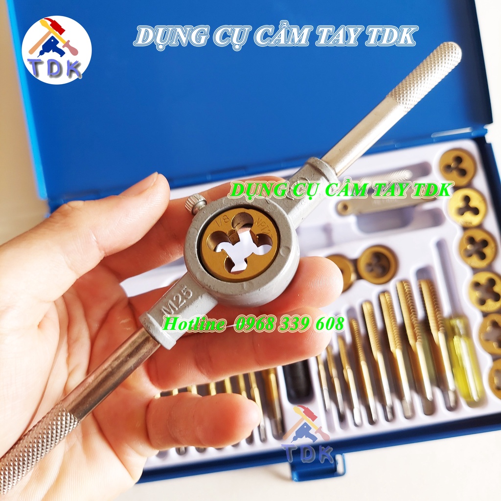Bộ taro tạo ren 40 chi tiết C-Mart A1012, taro ren ngoài và ren trong