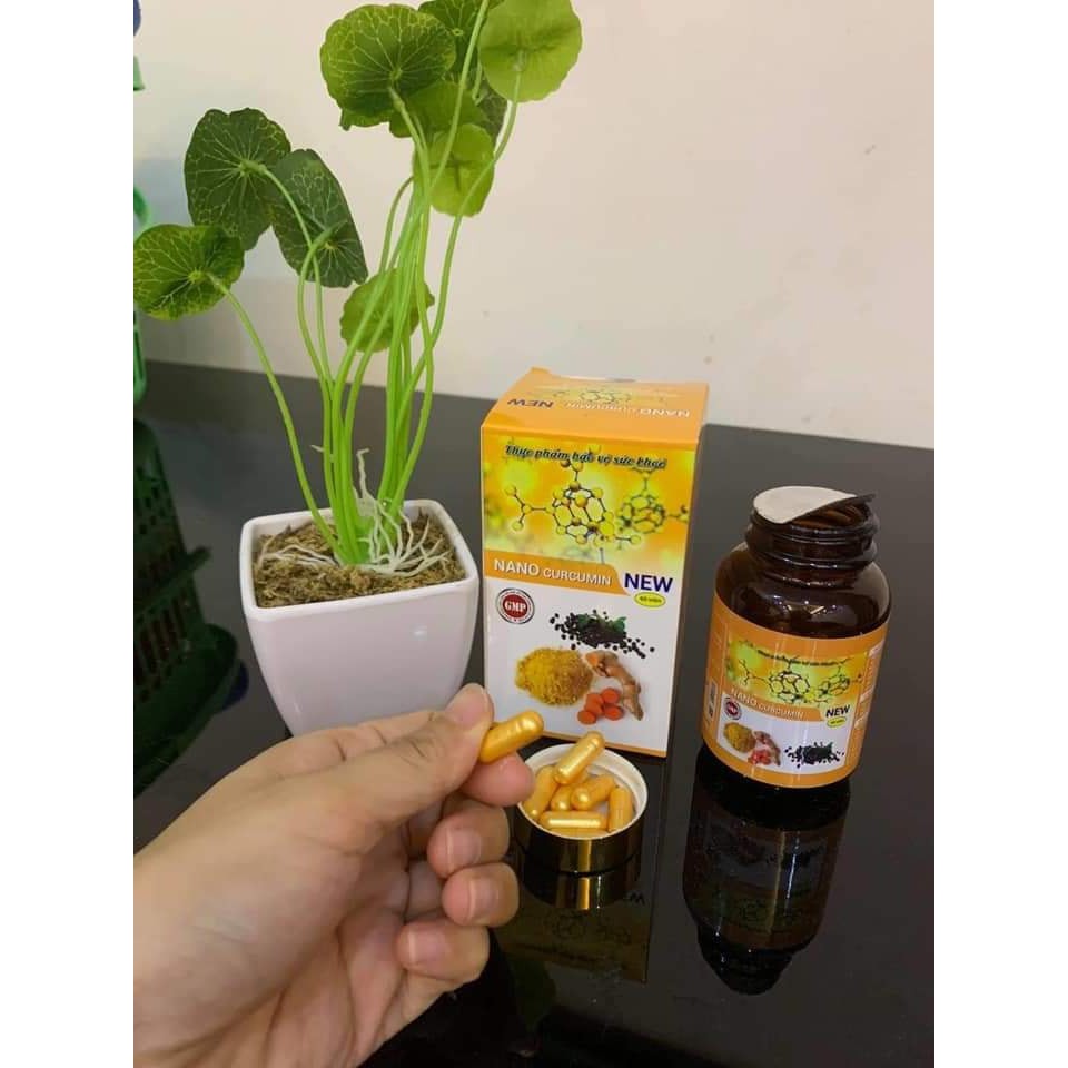 Tinh nghệ Nano Curcumin New [CHÍNH HÃNG] hỗ trợ dạ dày - tá tràng cực tốt, hộp 60 viên | BigBuy360 - bigbuy360.vn