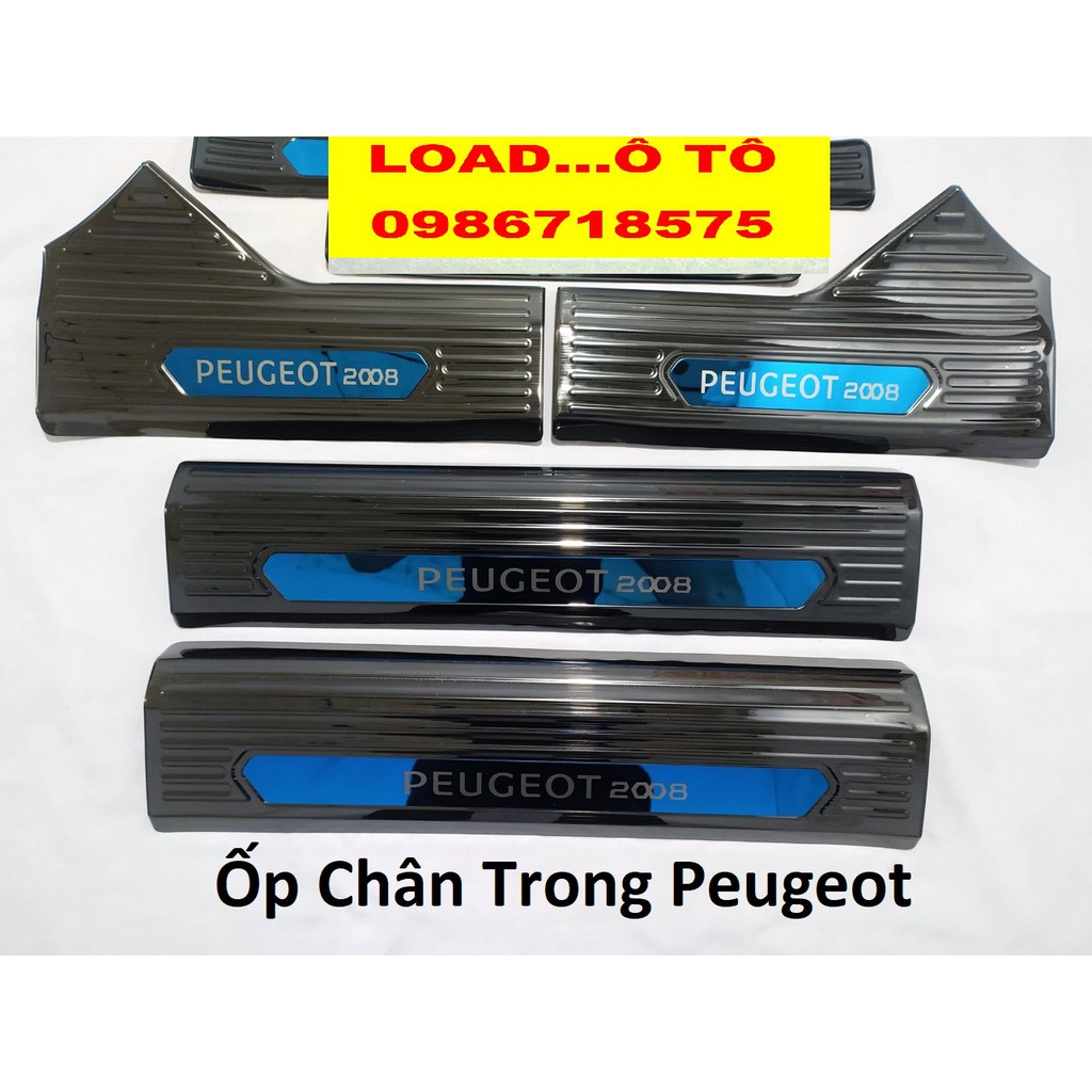 [Mã LIFEXANH03 giảm 10% đơn 500K] Ốp Bậc Cửa, Nẹp Bước Chân Trong, Ngoài Xe Peugeot 2008 Vân Titan Mặt Bóng Cao Cấp