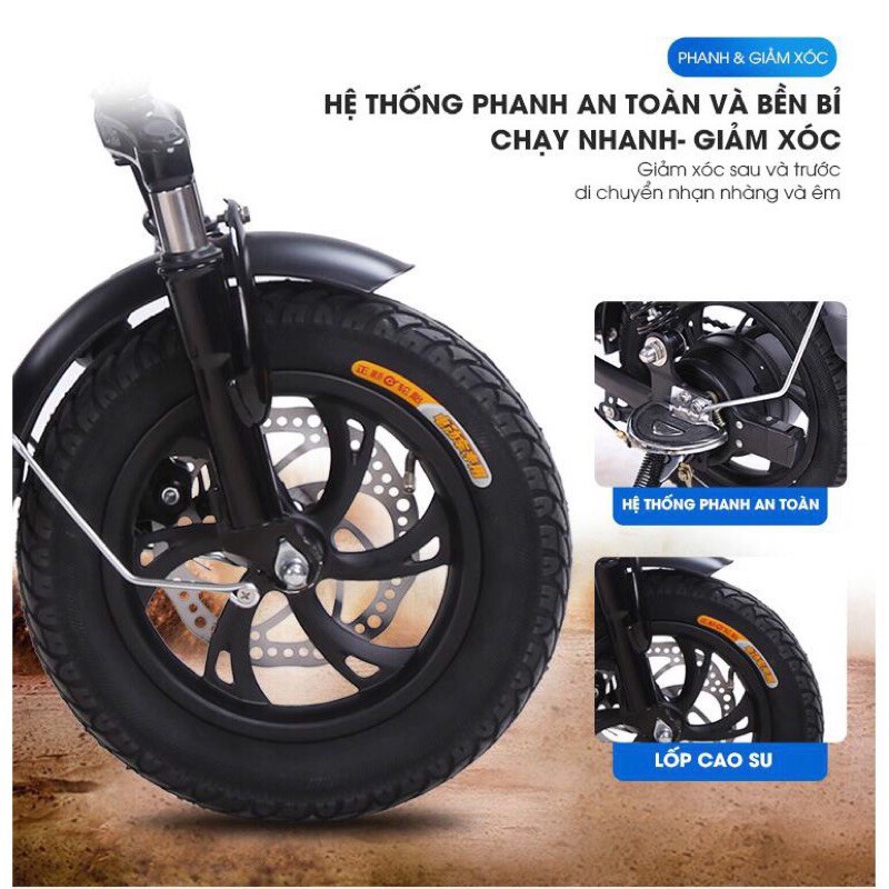 Xe đạp điện gia đình FMT-pin LITHIUM 15AH-3 GHẾ NGỒI rộng rãi