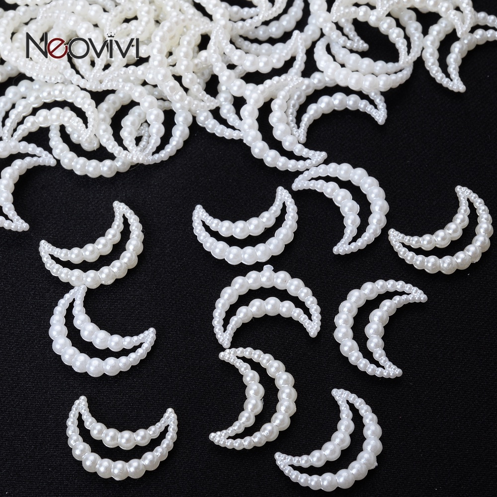 Set 100 Hạt Ngọc Trai Giả Hình Hoa / Trái Tim / Ngôi Sao / Mặt Trăng Dùng Làm Trang Sức