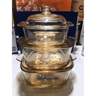 Nồi. âu thủy tinh vàng cao cấp chịu nhiệt 120 độ chỉ dùng cho lò vi sóng