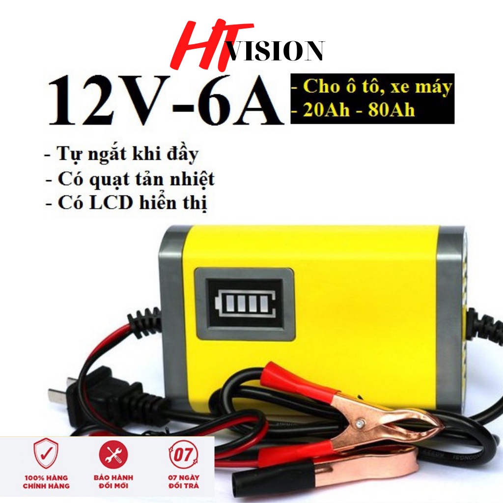 Bộ sạc ắc quy thông minh tự ngắt 12V 20ah - 80ah sạc ắc quy ô tô