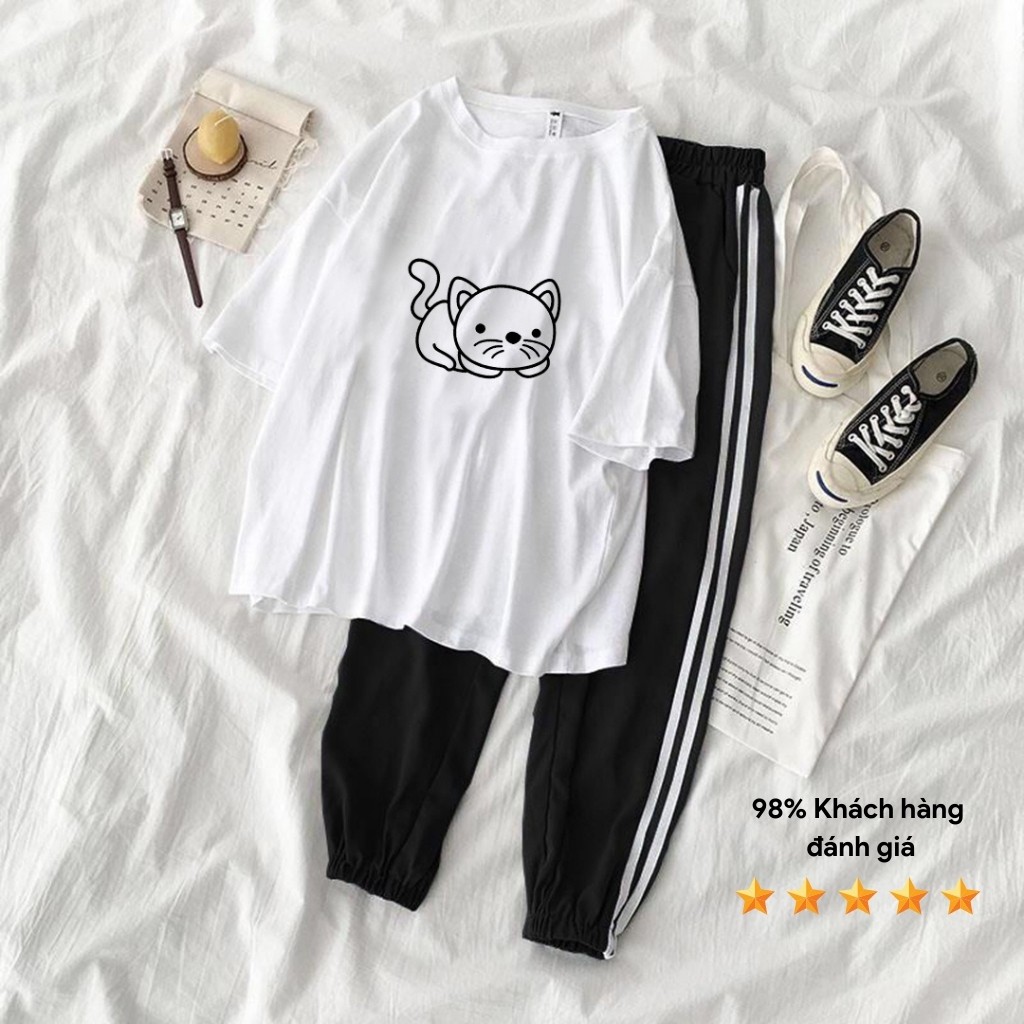 [MPVC] Bộ Jogger Line Phối Áo Thun Tay Lỡ Mèo Unisex S6 [ FREESHIP ] | BigBuy360 - bigbuy360.vn